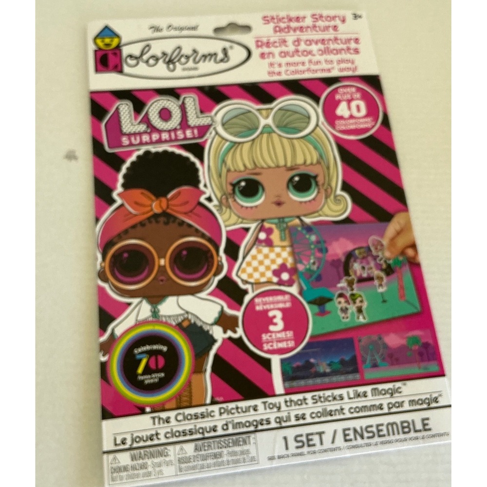 Colorforms LOL Surprise Sticker‎ Story Adventure Reusable Play Set 3 Scenes NWT